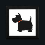 Scottish Terrier dog jewellery box trinket box<br><div class="desc">Black silhouette of a beautiful scottie,  scottish terrier dog trinket box,   gift box,  jewellery box.  great gift idea for dog lovers</div>