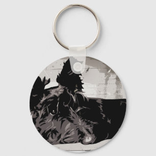 Scottish Terrier dog keyring keychain