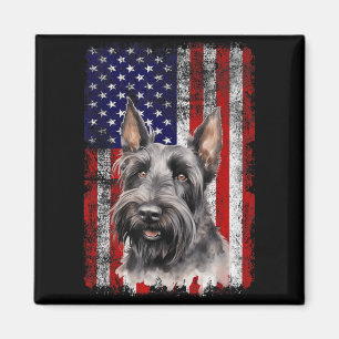 Scottish Terrier Dog Lover Flag 4th of July Magnet