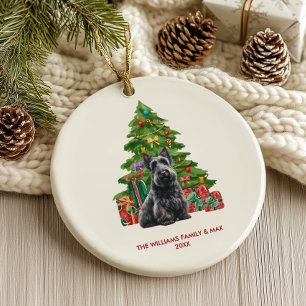 Scottish Terrier Dog Personalised Christmas Ceramic Tree Decoration