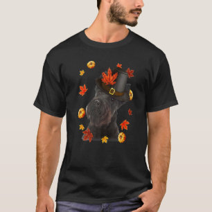 Scottish Terrier Dog Pilgrim Hat Fall Happy T-Shirt
