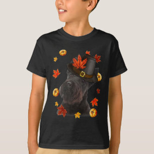 Scottish Terrier Dog Pilgrim Hat Fall Happy Thanks T-Shirt