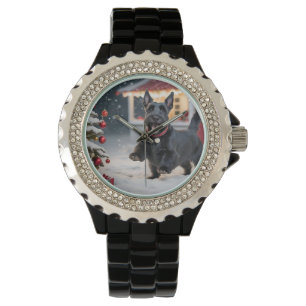 Scottish Terrier Dog Playing Christmas Snow Watch