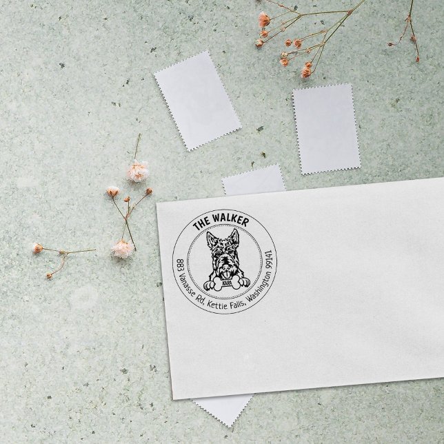 Scottish Terrier Dog Return Address Family Rubber Stamp (Creator Uploaded)