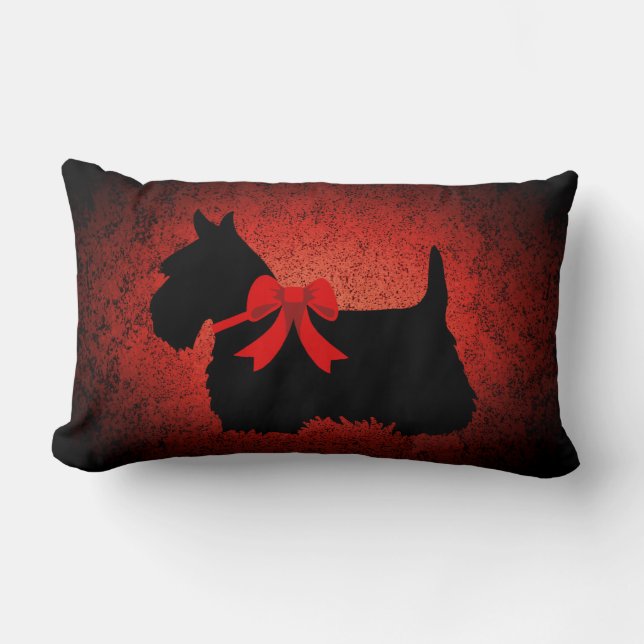 Scottish Terrier dog, Scotland dog, red granite Lumbar Cushion (Front)