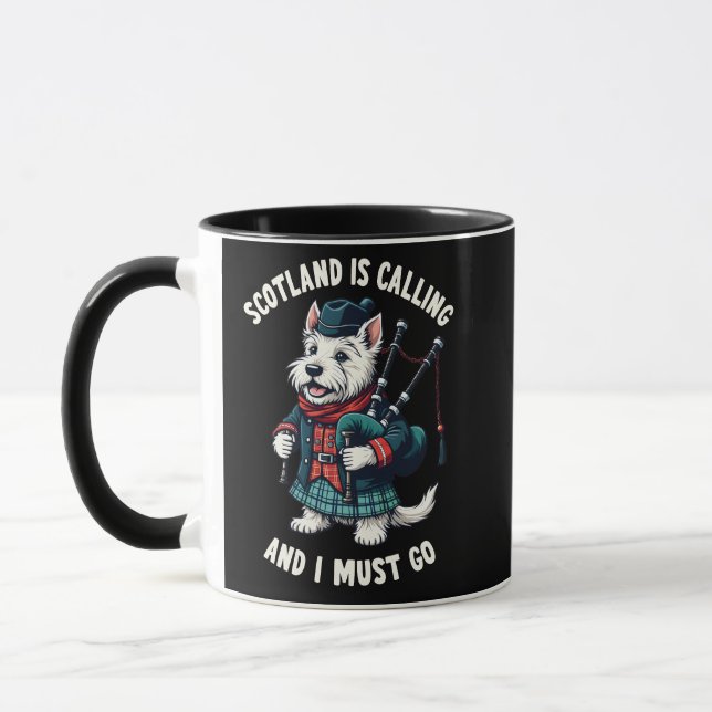 Scottish Terrier Dog Scotland Is Calling & I Must  Mug (Left)