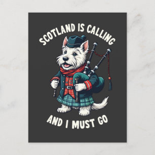 Scottish Terrier Dog Scotland Is Calling & I Must  Postcard