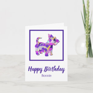 Scottish Terrier Dog Silhouette Cute Purple PY&B Card