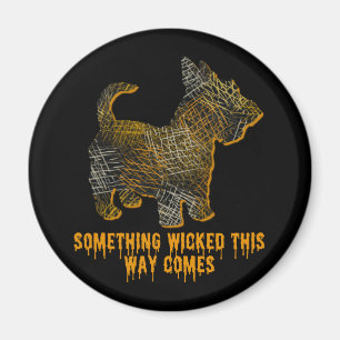 Scottish Terrier Dog Silhouette Fun Halloween Magnet