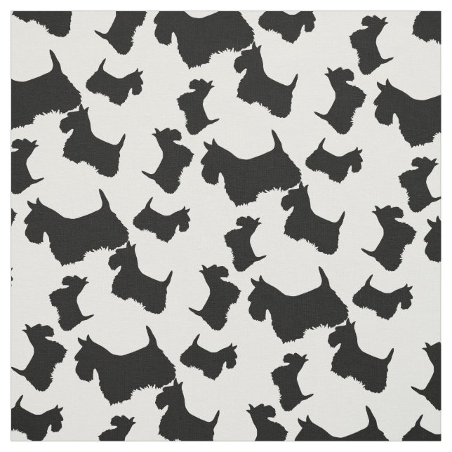 Scottish terrier dog silhouettes fabric (Swatch)