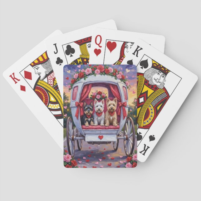 Scottish Terrier Dog Valentine's Day  Playing Cards (Back)