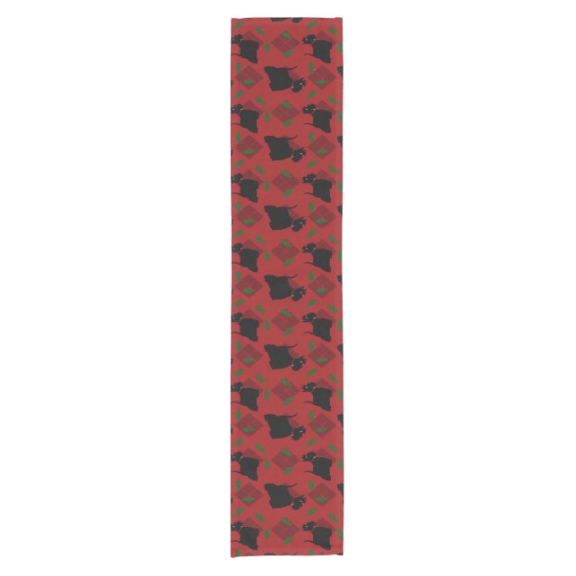 Scottish Terrier Dogs and Tam O'Shanter Short Table Runner (Front)