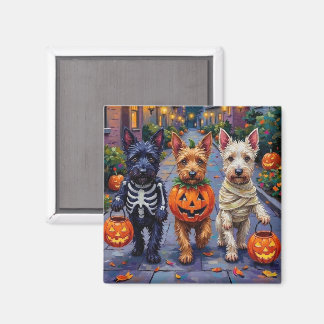 Scottish Terrier Dogs in Halloween Costumes Magnet
