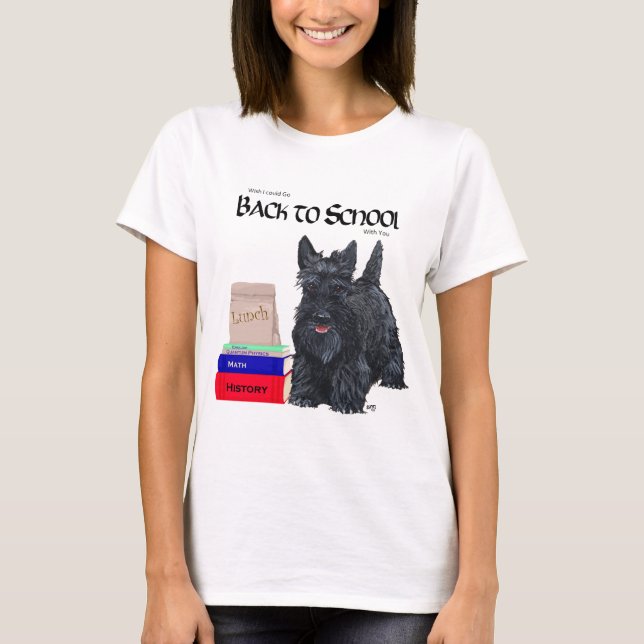 Scottish Terrier Fall Seasonal Design T-Shirt (Front)