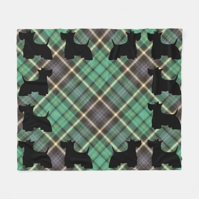 Scottish Terrier Fleece Blanket (Front (Horizontal))