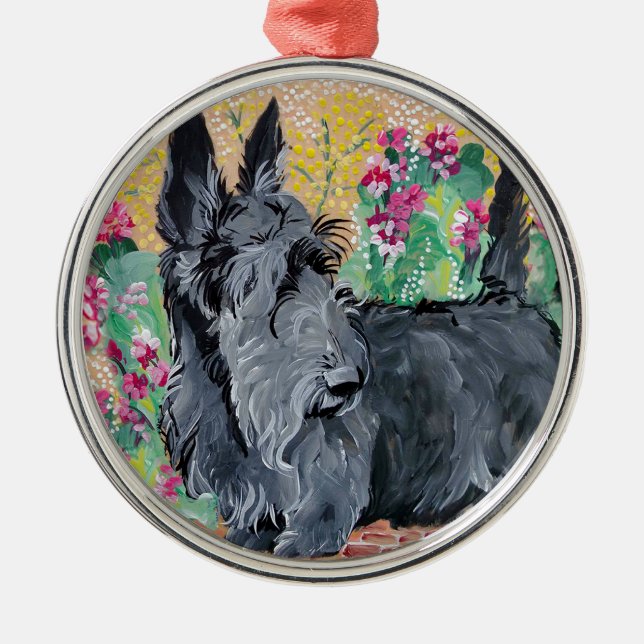 Scottish Terrier Garden Metal Tree Decoration (Front)
