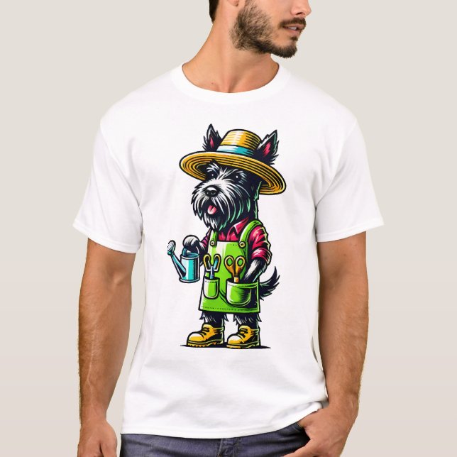 Scottish Terrier Gardener Copy T-Shirt (Front)