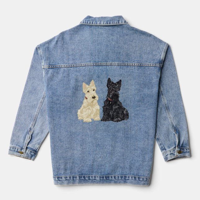 Scottish Terrier Gathering Denim Jacket (Back)