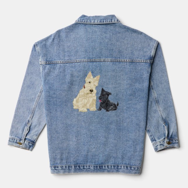 Scottish Terrier Gathering Denim Jacket (Back)