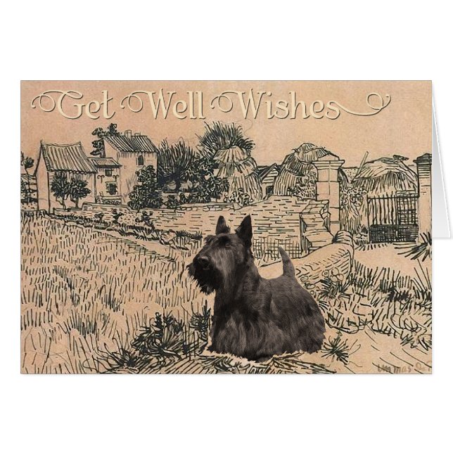 Scottish Terrier Get Well Wishes (Front Horizontal)