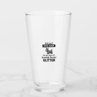 Scottish Terrier Glitter Funny Dog Lover Design_1 Glass