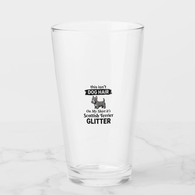 Scottish Terrier Glitter Funny Dog Lover Design_1 Glass (Front)