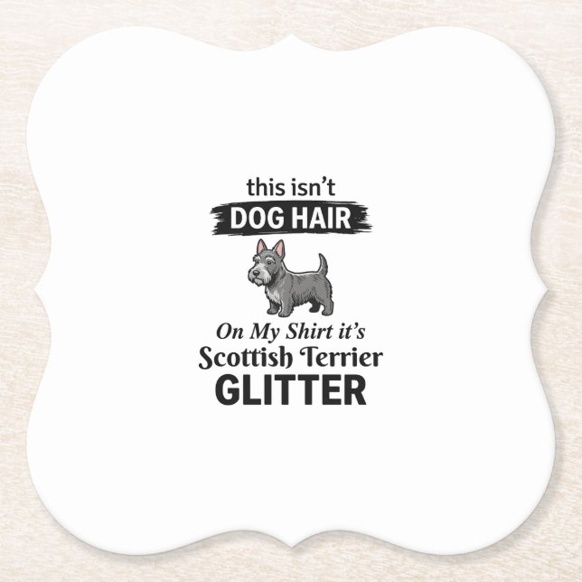 Scottish Terrier Glitter Funny Dog Lover Design_1 Paper Coaster (Front)
