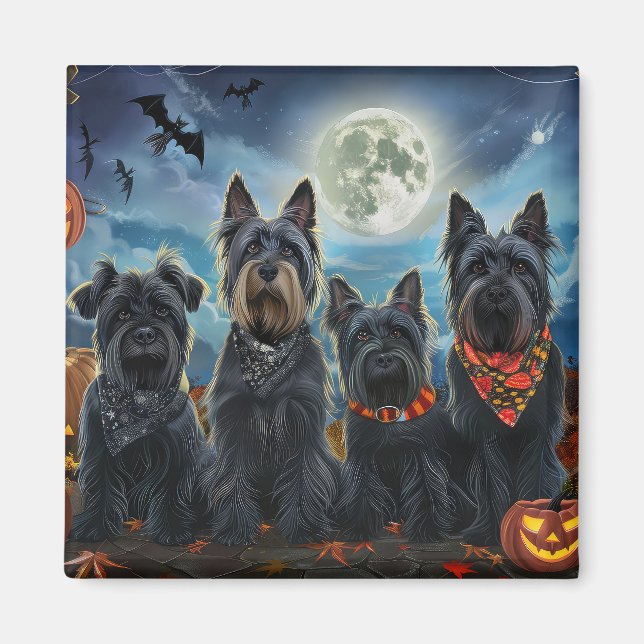 Scottish Terrier Halloween Spooky Magnet (Front)