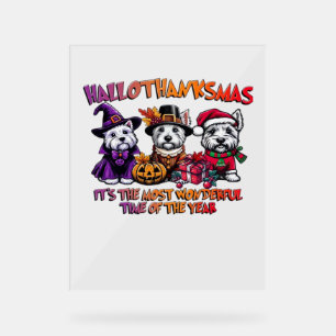 Scottish Terrier Halloween Thanksgiving Christmas  Acrylic Sign