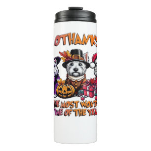Scottish Terrier Halloween Thanksgiving Christmas Thermal Tumbler