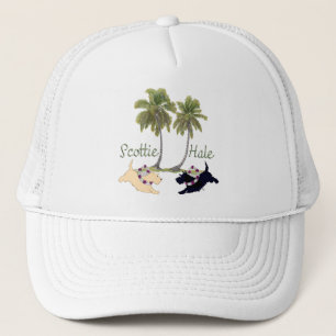 Scottish Terrier Hawaiian Design Trucker Hat