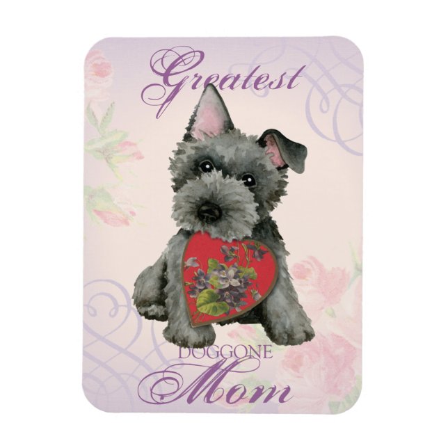 Scottish Terrier Heart Mum Magnet (Vertical)