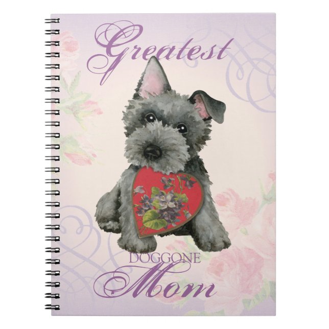 Scottish Terrier Heart Mum Notebook (Front)