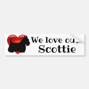 Scottish Terrier,heart, We love our scottie Bumper Sticker
