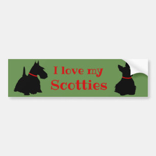Scottish Terrier, I love my Scotties/black Bumper Sticker