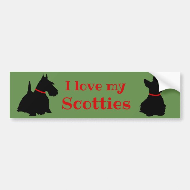 Scottish Terrier, I love my Scotties/black Bumper Sticker (Front)