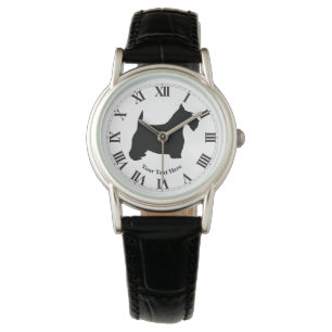 Scottish Terrier in Black Personalise Watch