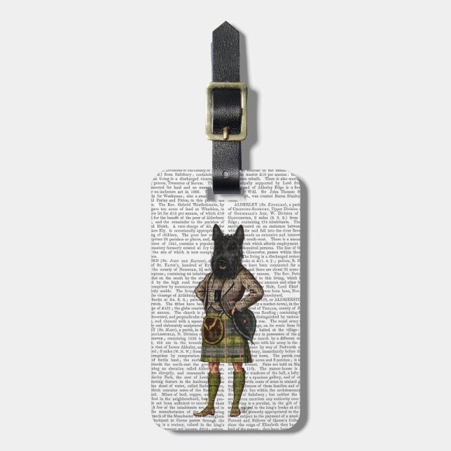 Scottish Terrier in Kilt Luggage Tag (Front Vertical)