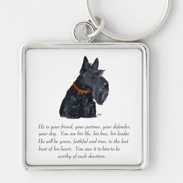 Scottish Terrier Keepsake Key Ring (Front)