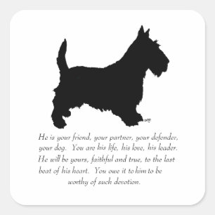 Scottish Terrier Keepsake - MALE Dog Square Sticker
