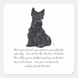 Scottish Terrier Keepsake - MALE Dog Square Sticker