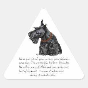 Scottish Terrier Keepsake - MALE Dog Triangle Sticker
