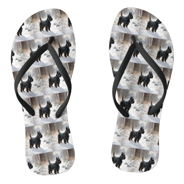 Scottish Terrier Let It Snow Christmas Jandals (Footbed)