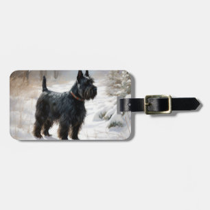 Scottish Terrier Let It Snow Christmas Luggage Tag