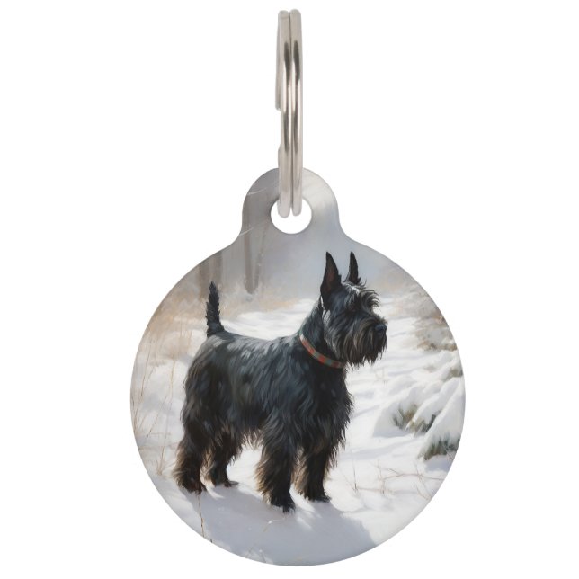 Scottish Terrier Let It Snow Christmas Pet Tag (Front)
