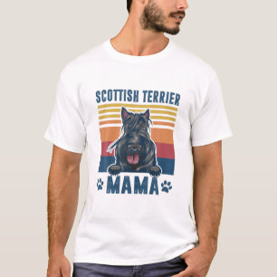 Scottish Terrier Mama Mother Retro Gifts Dog Mum T-Shirt