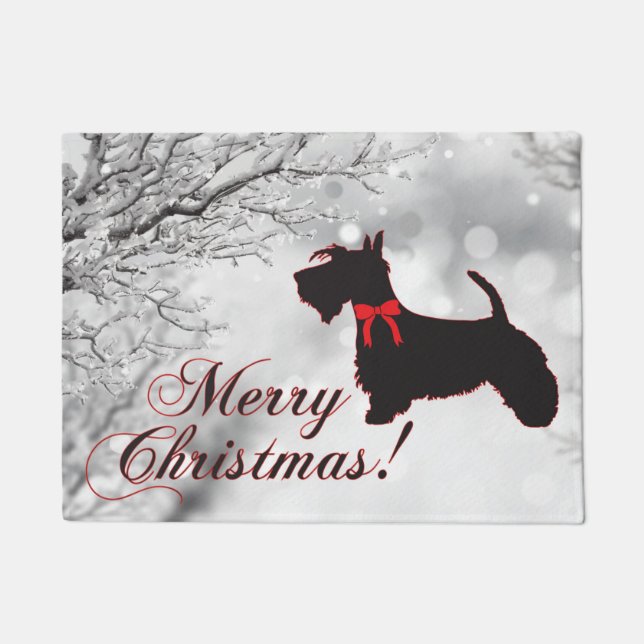 Scottish Terrier Merry Christmas Doormat (Front)