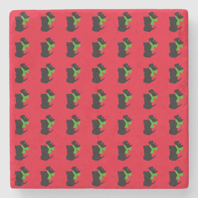 Scottish Terrier Merry Christmas  Stone Coaster (Front)