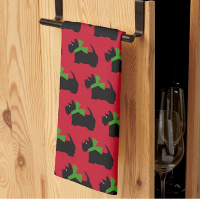 Scottish Terrier Merry Christmas  Tea Towel (Creator Uploaded)