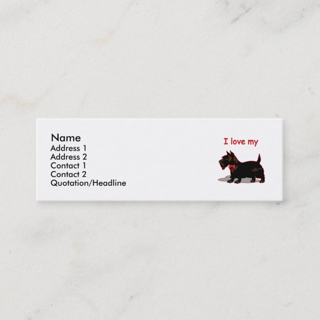 Scottish Terrier Mini Business Card (Front)